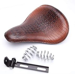 img 3 attached to 🏍️ Enhance Your Ride with a 13" Brown Crocodile Motorcycle Leather Driver Seat Cushion for Harley Davidson Sportster Chopper Bobber (Brown-Crocodile)