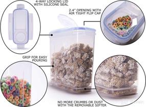 img 1 attached to Cereal Sifter Set of 4 with No Crumbs and Dust: Organized and Fresh Cereal Storage Containers - 4L/135 fl oz Dispensers