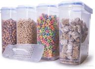 cereal sifter set of 4 with no crumbs and dust: organized and fresh cereal storage containers - 4l/135 fl oz dispensers логотип