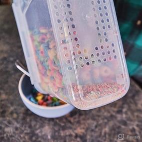 img 3 attached to Cereal Sifter Set of 4 with No Crumbs and Dust: Organized and Fresh Cereal Storage Containers - 4L/135 fl oz Dispensers