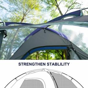 img 2 attached to 4-Person Waterproof Camping Tent With Removable Rain Fly, Lightweight & Portable Backpacking Tent For 4 Seasons Family Gatherings, Hiking And Travel.