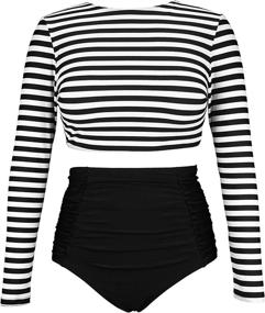 img 3 attached to COCOSHIP Striped Multi Purpose Tankinis Swimsuit Women's Clothing - Swimsuits & Cover Ups