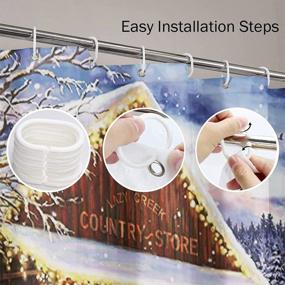 img 2 attached to Winter Wonderland: Emvency'S Watercolor Snowman And Red Truck Christmas Shower Curtain Set With 12 Hooks For Your Farmhouse Bathroom - 72"X72