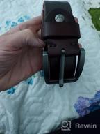 img 1 attached to Classic A4 Brown Men's Accessories in Italian Leather Belts review by Tim Woods