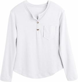 img 3 attached to Cute And Comfy: Rolanko Long Sleeve Tunic Top For Girls - Perfect For Casual Wear And Kids Clothes 4-15 Years