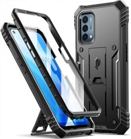 img 4 attached to Rugged Dual-Layer Protective Case With Kickstand And Screen Protector For Oneplus Nord N200 5G - Poetic Revolution Series (Black)