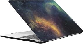 img 2 attached to UESWILL Compatible With MacBook Air 13 Inch M1 A2337 A2179 A1932 With Retina Display & Touch ID, Release 2022 2021 2020 2019 2018, Galaxy Pattern Hard Case Cover + Microfiber Cloth, Nebula/Green