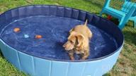 img 1 attached to Collapsible Dog And Pet Pool - 48Inch.D X 11.8Inch.H - Perfect For Bathing Dogs, Cats, And Kids - Foldable And Portable - Blue By Jasonwell review by Kent Kings