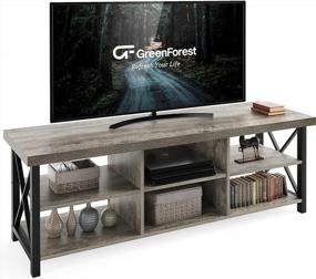 img 4 attached to Organize Your Living Room With GreenForest TV Stand For TV Up To 65 Inches And 6 Storage Cabinets