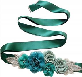 img 4 attached to Stunning Maternity Sash Belt With Flower For Beautiful Baby Shower & Photography