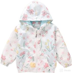 img 4 attached to 🦄 Spring Zip Girls' Cartoon Unicorn Jacket with Hood - Toddler Pink Lightweight Flamingo Windbreaker Outwear