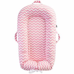 img 4 attached to Pink Chevron Newborn Lounger Cover - 100% Cotton Co Sleeping Nest Replacement Cover For Dockatot Deluxe+
