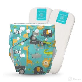 img 4 attached to 👶 Charlie Banana Baby Fleece Reusable and Washable Cloth Diaper System, 1 Diaper and 2 Inserts, Gone Safari Pattern, One Size