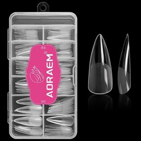 img 4 attached to AORAEM Clear Stiletto Nails,120PCS 12 Size Full Cover Nail Tips Fake Artificial Nails Sharp Press On Nails Tips Art Tips For Nail Extension