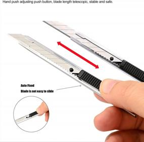 img 3 attached to 3-Pack FOSHIO Utility Knife Retractable With 30 Degree Snap Off Blade For Vinyl, Paper & Craft Cutting