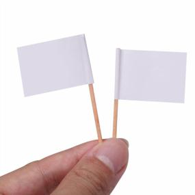 img 1 attached to 100 Pack Blank Toothpick Flags For Cheese Markers, Labeling & Marking Stick Flags For Party Cupcakes Food Appetizers - Small White Flags
