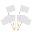 100 pack blank toothpick flags for cheese markers, labeling & marking stick flags for party cupcakes food appetizers - small white flags logo