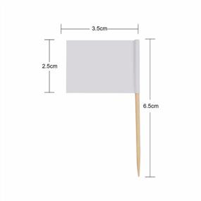 img 3 attached to 100 Pack Blank Toothpick Flags For Cheese Markers, Labeling & Marking Stick Flags For Party Cupcakes Food Appetizers - Small White Flags