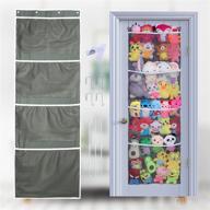 🧸 lonchdan over door stuffed animal storage organizer with 5 large pockets - hanging door holder for closet, nursery, bedroom - plushie storage solution logo