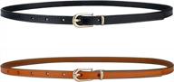 macoking thin belts for women leather skinny belt for dress pants adjustable logo