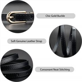 img 1 attached to Macoking Thin Belts For Women Leather Skinny Belt For Dress Pants Adjustable