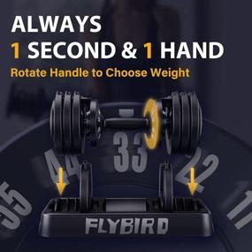 img 1 attached to FLYBIRD Adjustable Dumbbell - Fast Adjust Weight, Anti-Slip Handle, Perfect For Full Body Workout