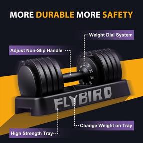 img 2 attached to FLYBIRD Adjustable Dumbbell - Fast Adjust Weight, Anti-Slip Handle, Perfect For Full Body Workout