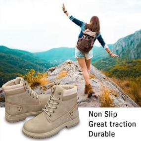 img 2 attached to Hiker Chic: Waterproof Women'S Ankle Boots With Combat Style And Low Heel