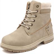hiker chic: waterproof women's ankle boots with combat style and low heel logo