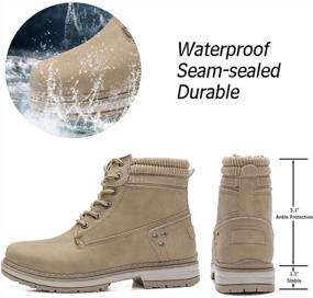 img 3 attached to Hiker Chic: Waterproof Women'S Ankle Boots With Combat Style And Low Heel