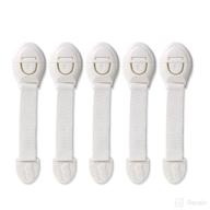 👶 baby safety cabinet locks, 5-pack for cabinets and drawers, child proofing strap latches for closet, toilet seat - no drilling required logo