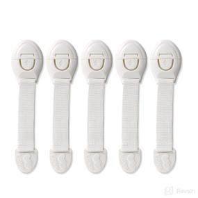 img 4 attached to 👶 Baby Safety Cabinet Locks, 5-Pack for Cabinets and Drawers, Child Proofing Strap Latches for Closet, Toilet Seat - No Drilling Required