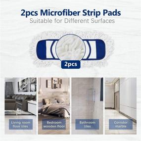 img 3 attached to 🧹 Eyliden 2 Pack Microfiber Mop Pads for Eyliden Mop: PB-06-02/PB-06-01 - Wet Dry Dust Mop Pads - Replacement Refills for Hardwood Floor Cleaning - Wet or Dry Floor (Blue)