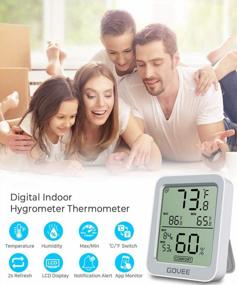 img 3 attached to 🌡️ Govee Bluetooth Digital Hygrometer Indoor Thermometer: Remote Monitoring, LCD Display, Alert Notifications, Grey