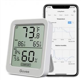 img 4 attached to 🌡️ Govee Bluetooth Digital Hygrometer Indoor Thermometer: Remote Monitoring, LCD Display, Alert Notifications, Grey