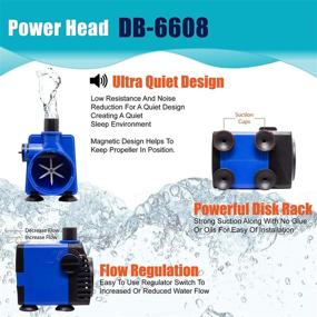 img 3 attached to 🌊 Aqua Dream Ultra Quiet Submersible Pump - 160 GPH (600L/H, 12W) - Ideal for Pond, Aquarium, Fish Tank, Fountain, Hydroponics, and Statuary - 1 Pc