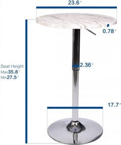 img 2 attached to Upgrade Your Home Bar With Puluomis Set Of 3 Marble Bar Table And Chrome Barstools