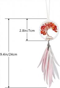 img 1 attached to Pink And White Feather Dream Catcher Car Charm With Crystal Beads