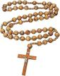 sacred and majestic: soul shop's xl 40" natural wood chain jesus cross wall rosary with giant big beads logo