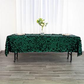 img 2 attached to 60X102 Sequin Tablecloth Emerald Green Rectangle Sparkle Metallic Sequence Cover For Birthday Party Baby Shower Wedding - Efavormart Premium Collection