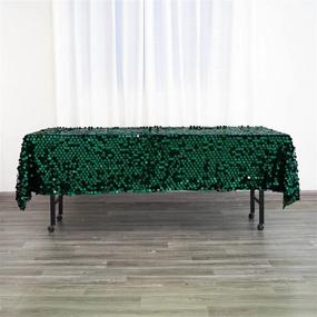 img 1 attached to 60X102 Sequin Tablecloth Emerald Green Rectangle Sparkle Metallic Sequence Cover For Birthday Party Baby Shower Wedding - Efavormart Premium Collection