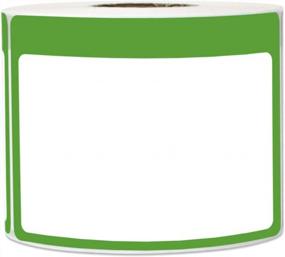 img 4 attached to Green Plain Name Tag - 3.5 X 2.25 Inch Writable Name Tag Stickers Border Name Badge Labels - Fabric Friendly Adhesive Perforated Line For School Office Home Meeting Kindergarten [300 Labels Per Roll]