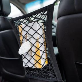 img 1 attached to Streamline Your Car With SnowyFox Car Seat Mesh Organizer – Keep Baggage, Luggage, And Pets In Check!