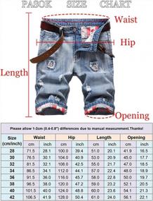 img 2 attached to Vintage Cotton Men'S Denim Shorts - Classic Fit Casual Jeans For Summer
