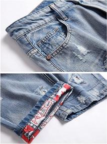 img 1 attached to Vintage Cotton Men'S Denim Shorts - Classic Fit Casual Jeans For Summer