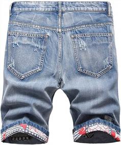 img 3 attached to Vintage Cotton Men'S Denim Shorts - Classic Fit Casual Jeans For Summer