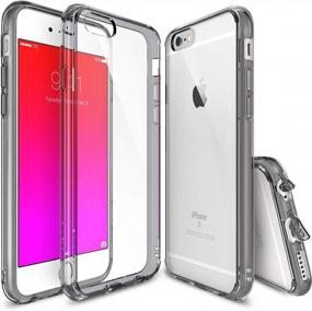 img 4 attached to Ringke Fusion IPhone 6S Case - Clear PC Back & TPU Bumper Drop Protection With Dust Caps For IPhone 6 - Smoke Black