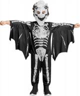 ikali skeleton halloween costume full-body jumpsuit and bodysuit set with realistic bones logo