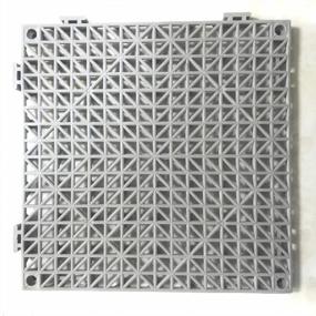 img 2 attached to Gray 11.5" X 11.5" Interlocking Cushion Floor Tile Mats - 12 Pack Modular For Pool Patio Balcony Yard Pet Area Washer Pad