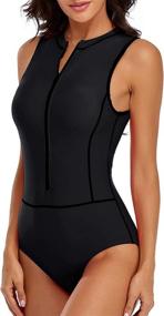 img 2 attached to LVZIJUN Sleeveless Zipper Surfing Swimsuit Women's Clothing : Swimsuits & Cover Ups